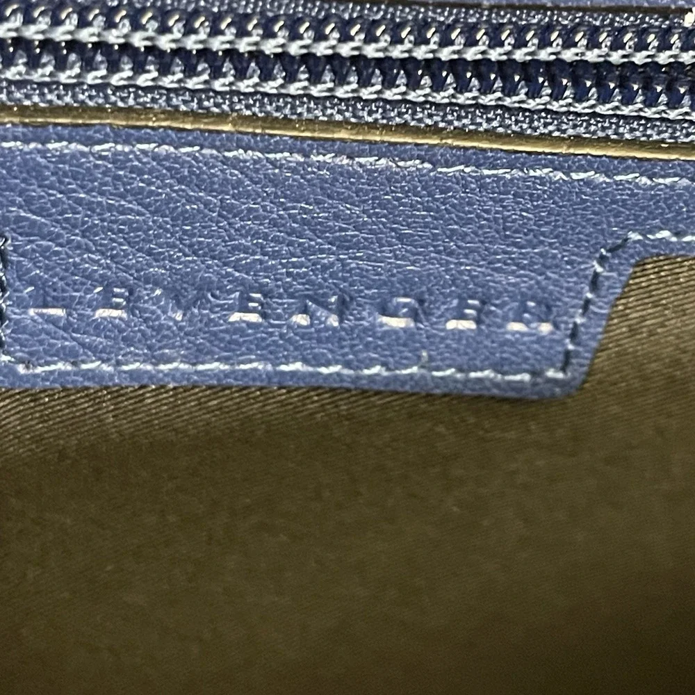 Lavenger Pebbled Leather Messenger Laptop Bag Cobalt‎ Blue Magnetic Closure EUC